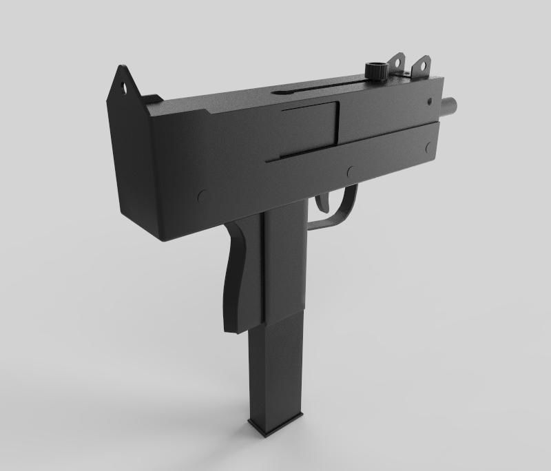 Ingram Mac Gun 3D model_4