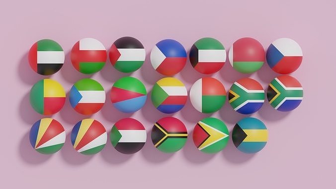 Flag of Ball Collection 7 Low-poly 3D model