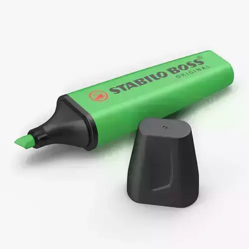 Fluorescent Green Highlighter Pen 3D model