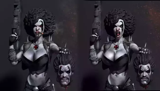 Lady Lobo 3D Print 3D print model