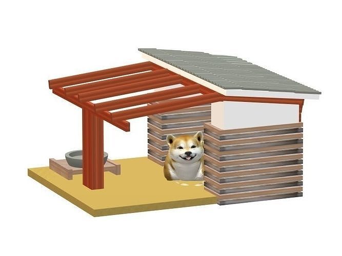 creative dog house design 3D print model