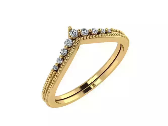 Ring077 diamond crown wedding ring gold