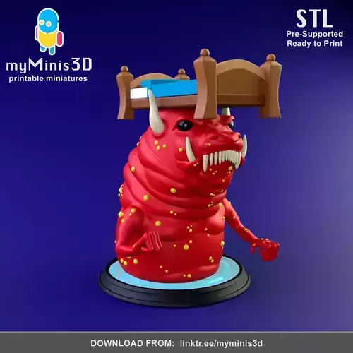 Cute Monster under the bed 3D print model