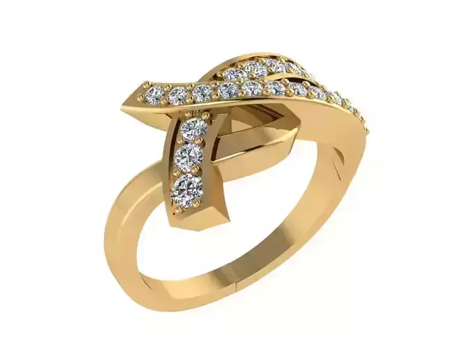 Ring078 gold ring with diamonds