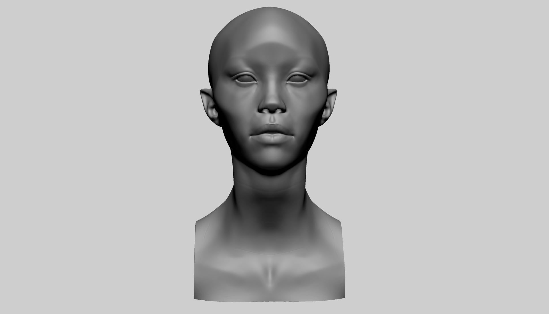Fantasy Female Head C 3D model_7