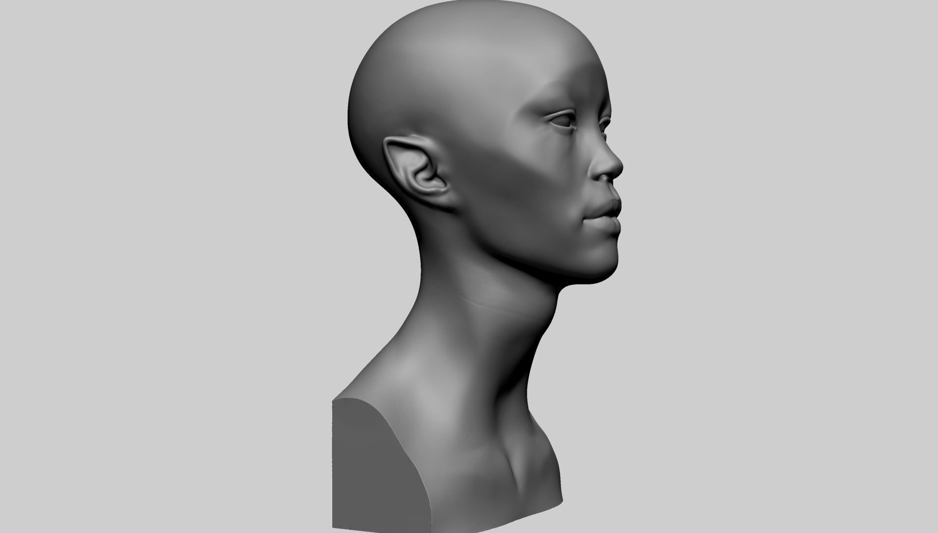 Fantasy Female Head C 3D model_1