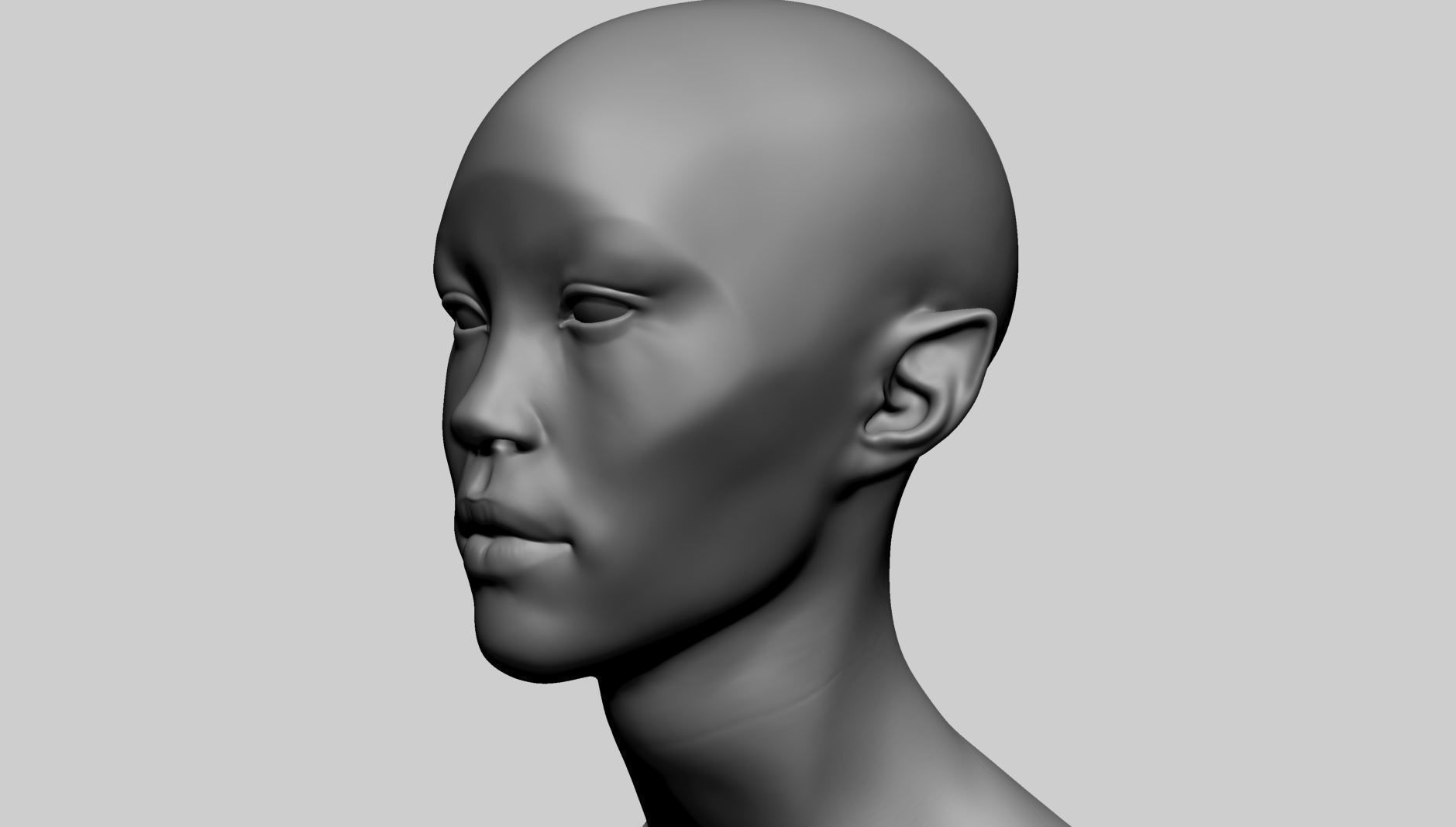 Fantasy Female Head C 3D model_9