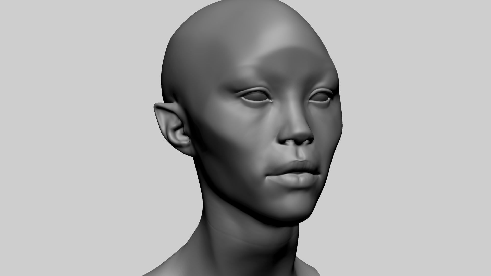 Fantasy Female Head C 3D model_8