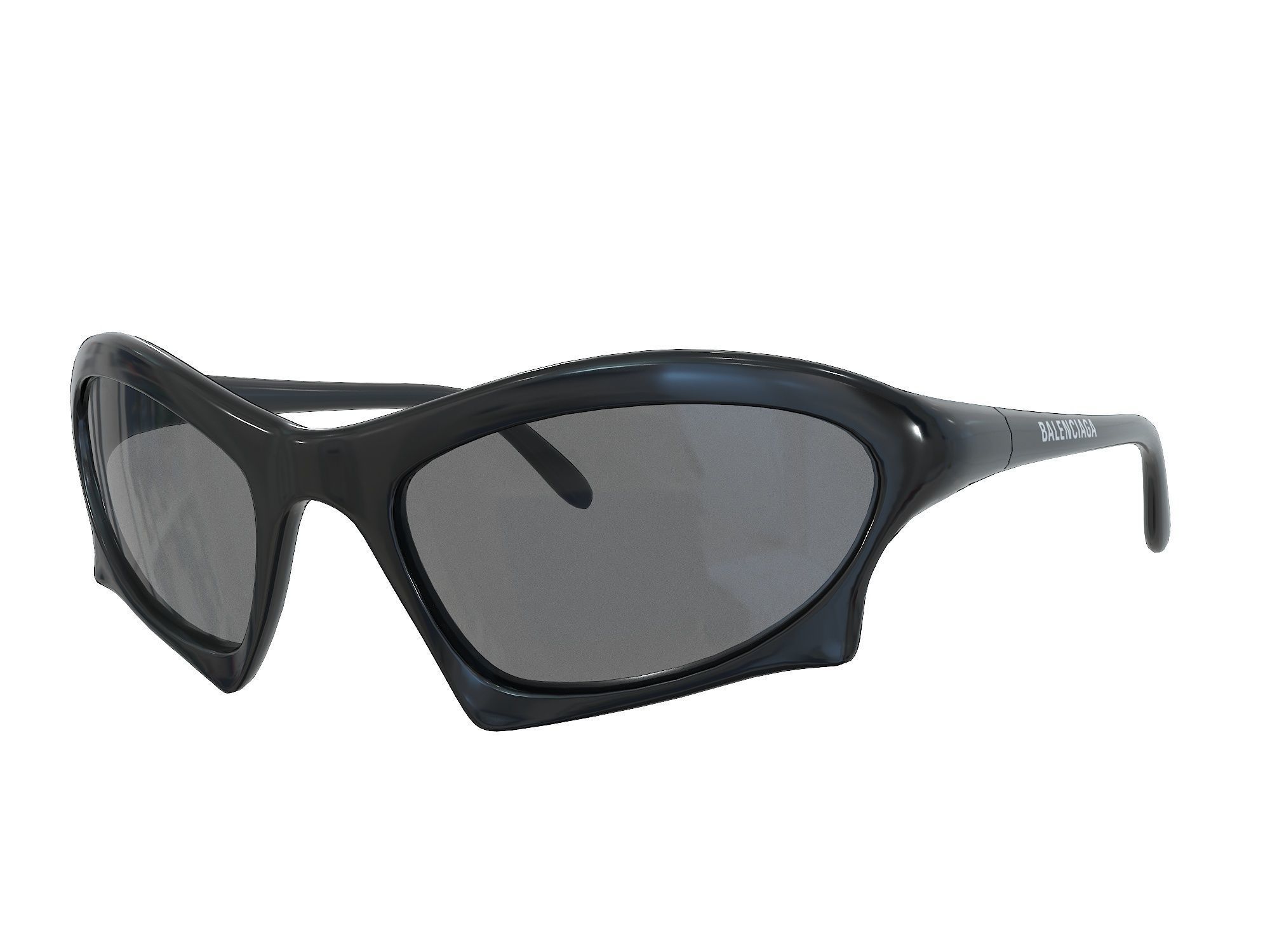 Balenciaga Bat Rectangle Sunglasses Low-poly 3D model_6