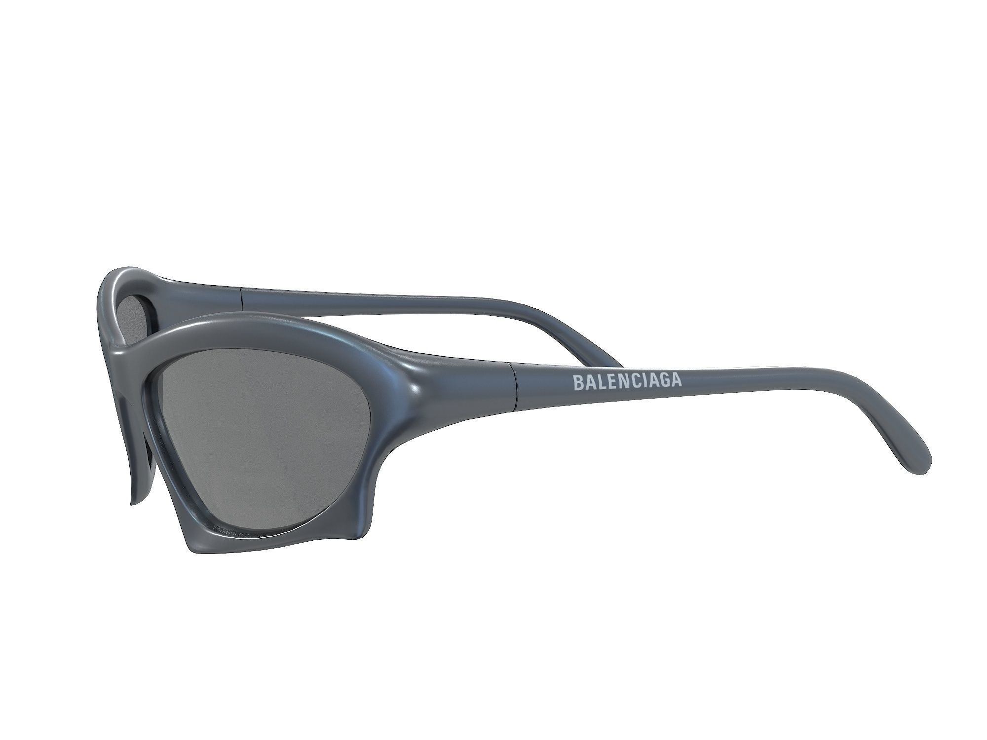 Balenciaga Bat Rectangle Sunglasses Low-poly 3D model_10