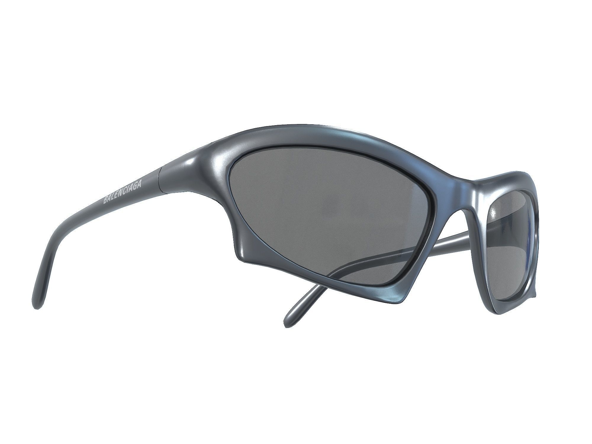 Balenciaga Bat Rectangle Sunglasses Low-poly 3D model_13