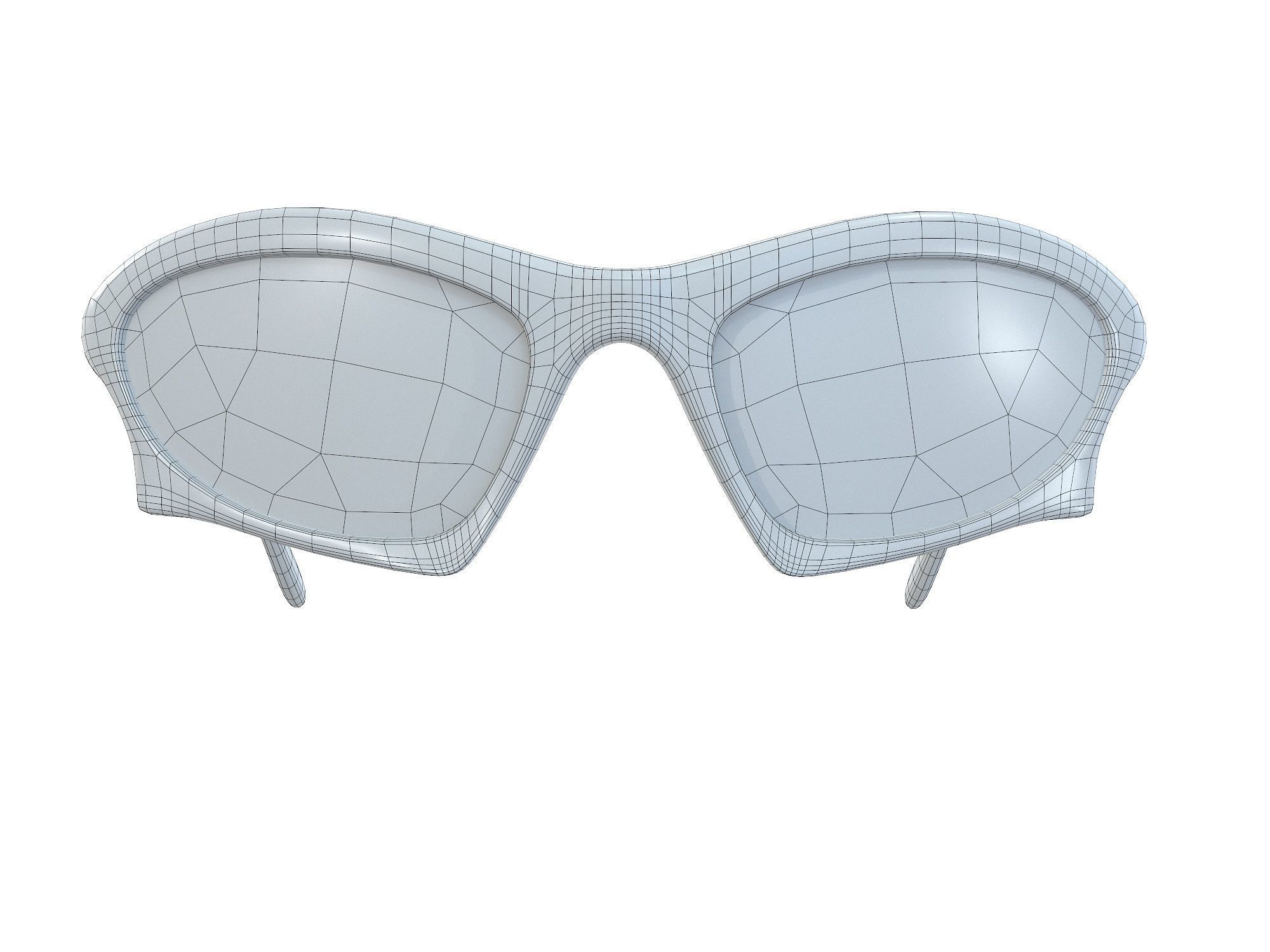 Balenciaga Bat Rectangle Sunglasses Low-poly 3D model_17