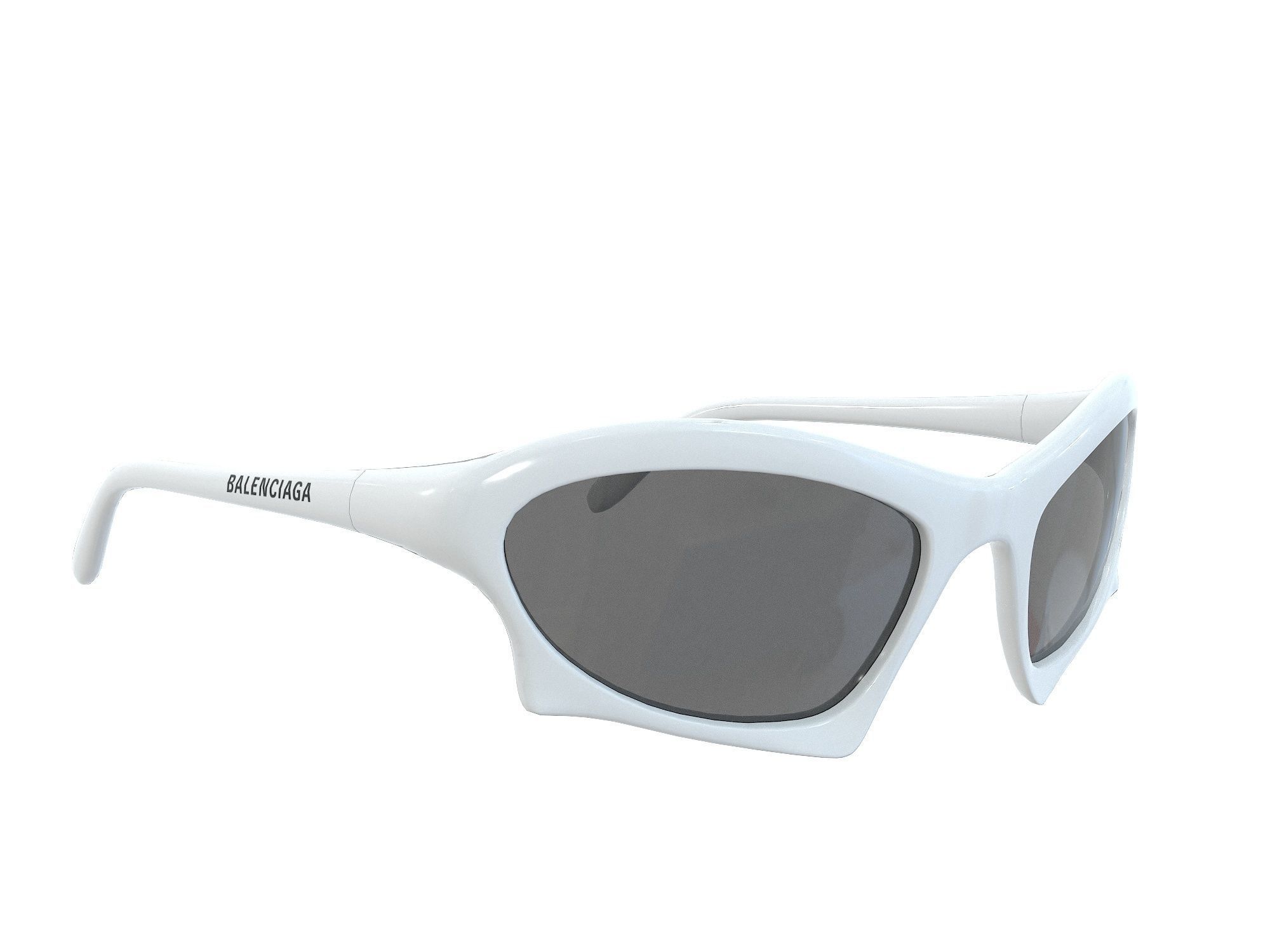 Balenciaga Bat Rectangle Sunglasses Low-poly 3D model_3