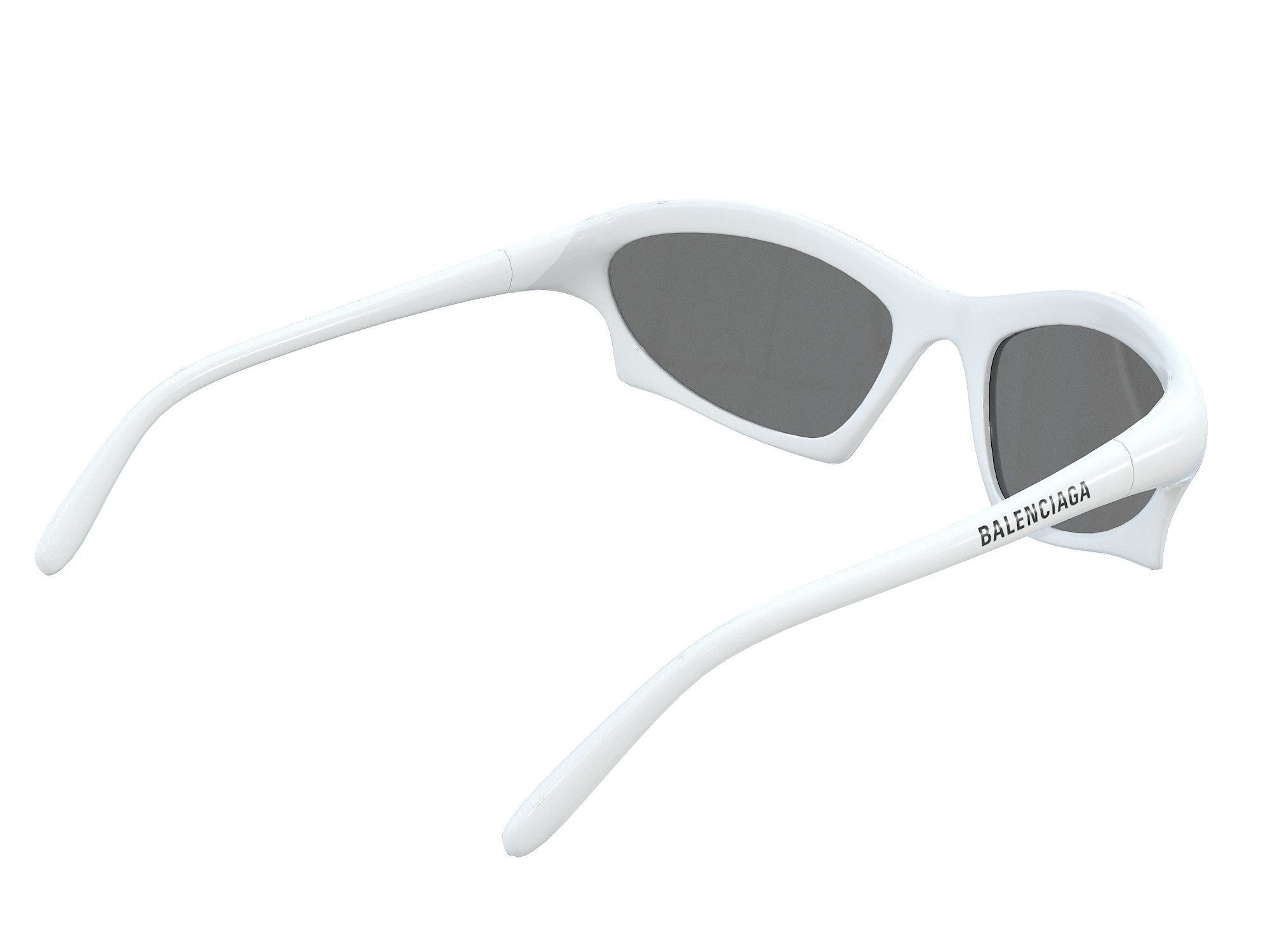 Balenciaga Bat Rectangle Sunglasses Low-poly 3D model_9