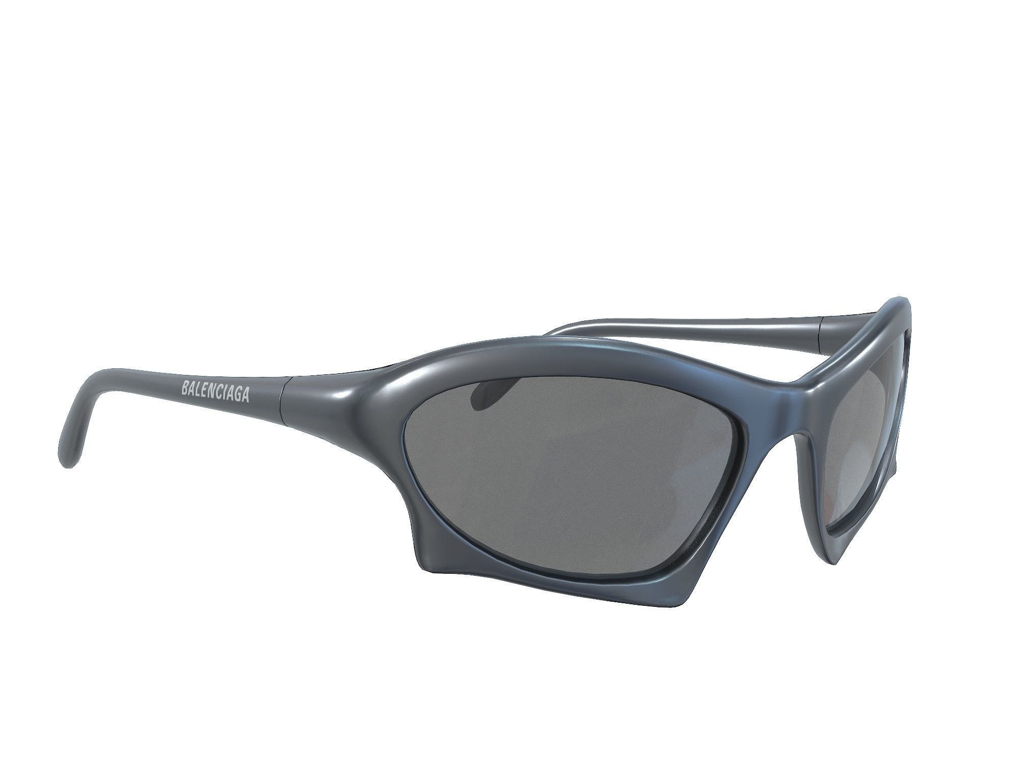 Balenciaga Bat Rectangle Sunglasses Low-poly 3D model_4