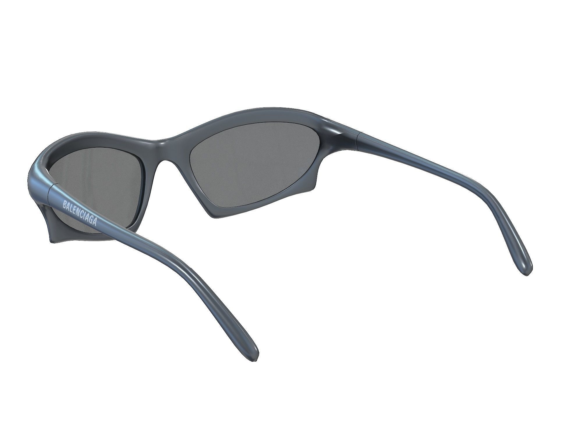 Balenciaga Bat Rectangle Sunglasses Low-poly 3D model_11