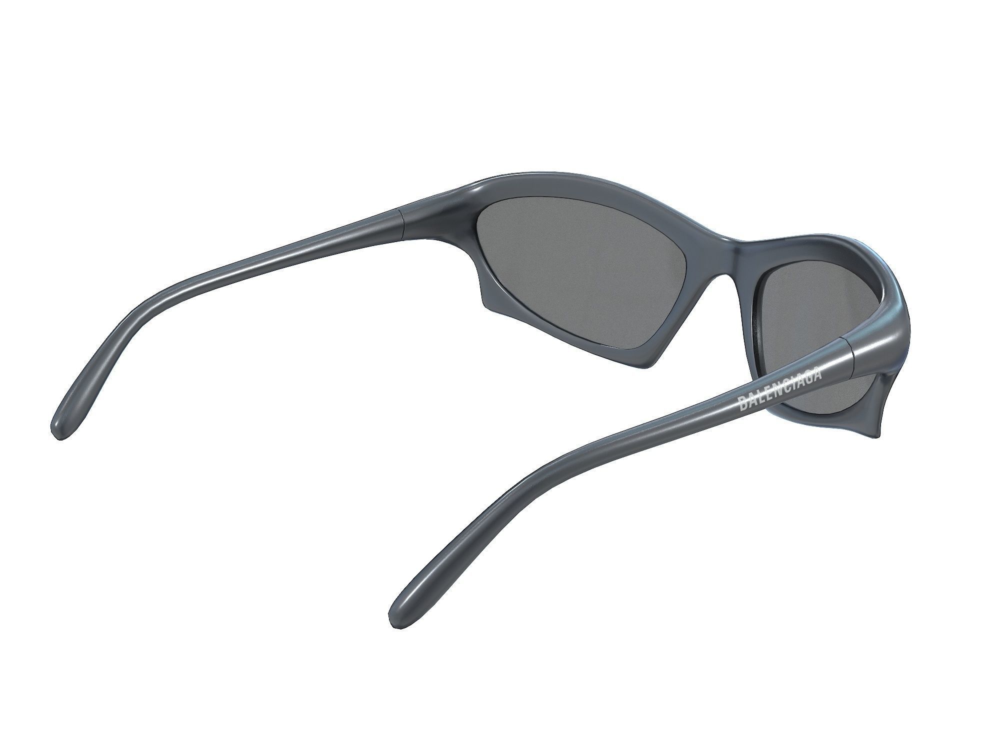 Balenciaga Bat Rectangle Sunglasses Low-poly 3D model_12