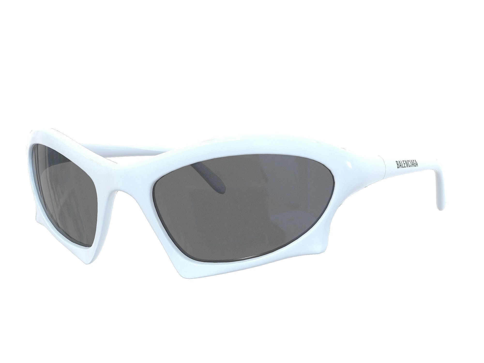 Balenciaga Bat Rectangle Sunglasses Low-poly 3D model_8