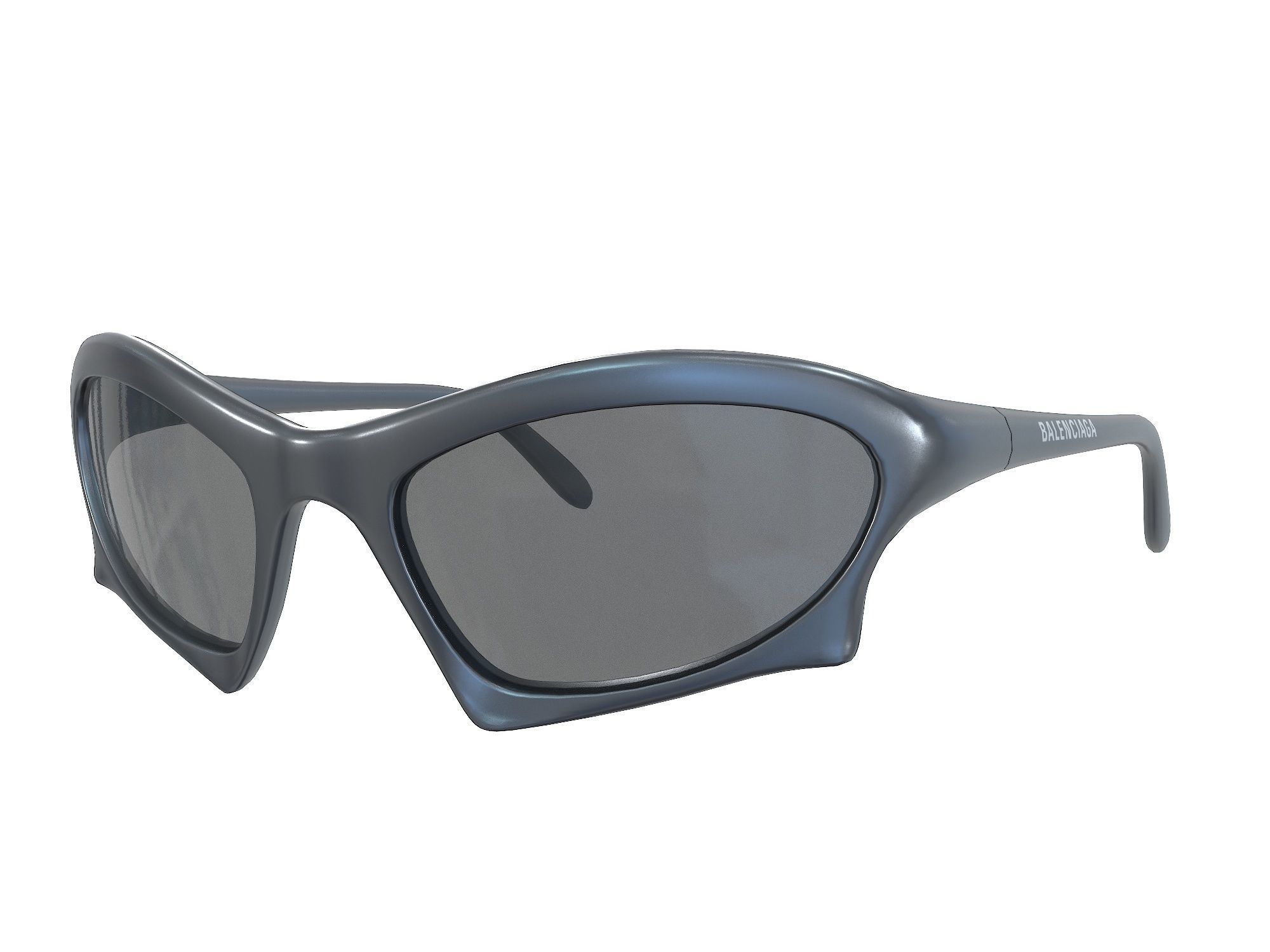 Balenciaga Bat Rectangle Sunglasses Low-poly 3D model_14
