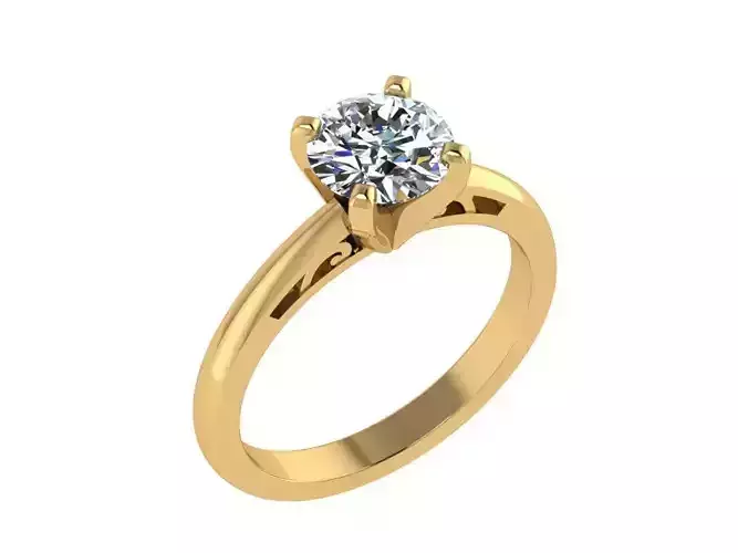 Ring079 solitaire engagement ring gold