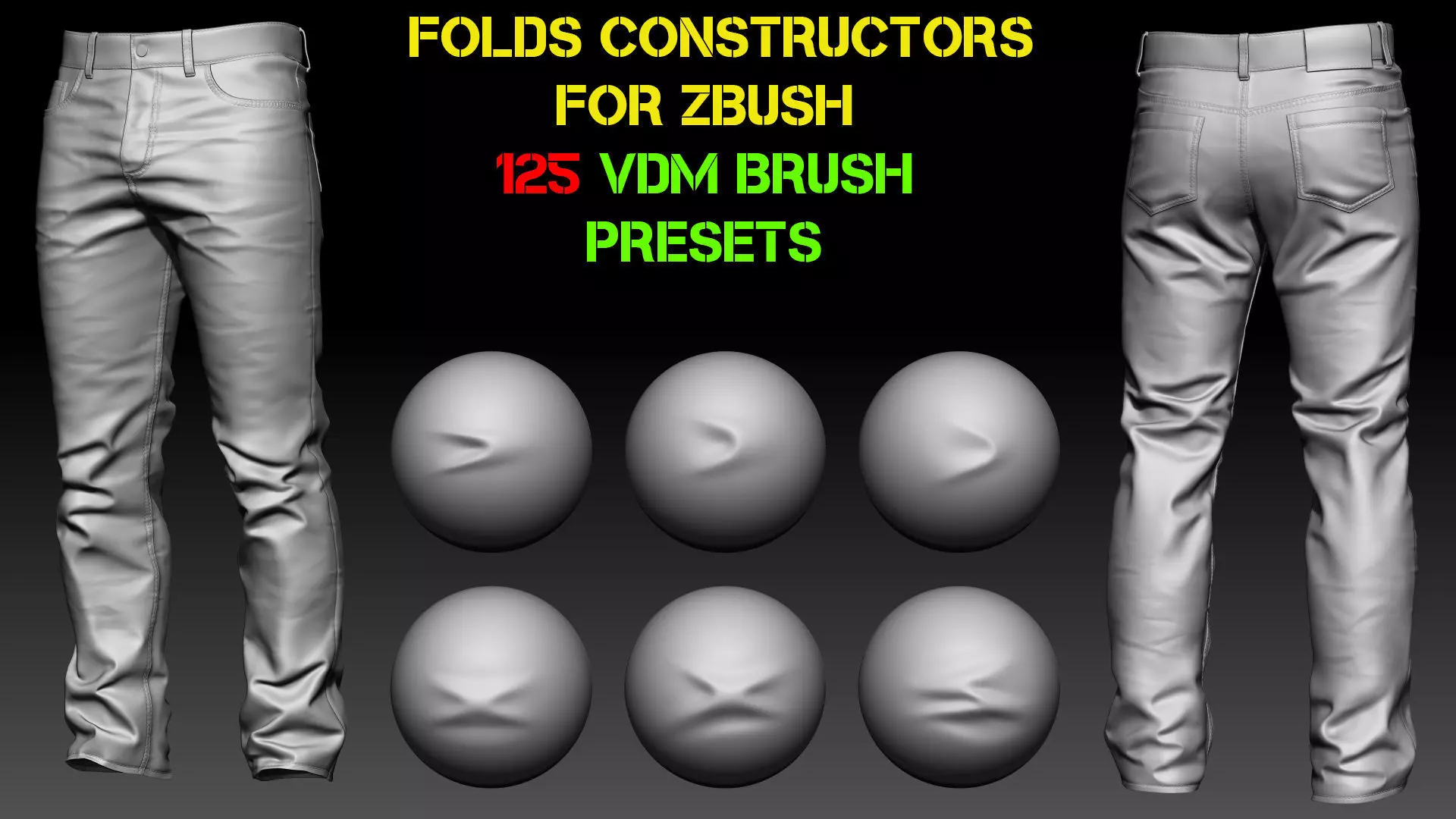 Folds Constructor - 125 Fabric Brushes For Creating Folds 3D model_0