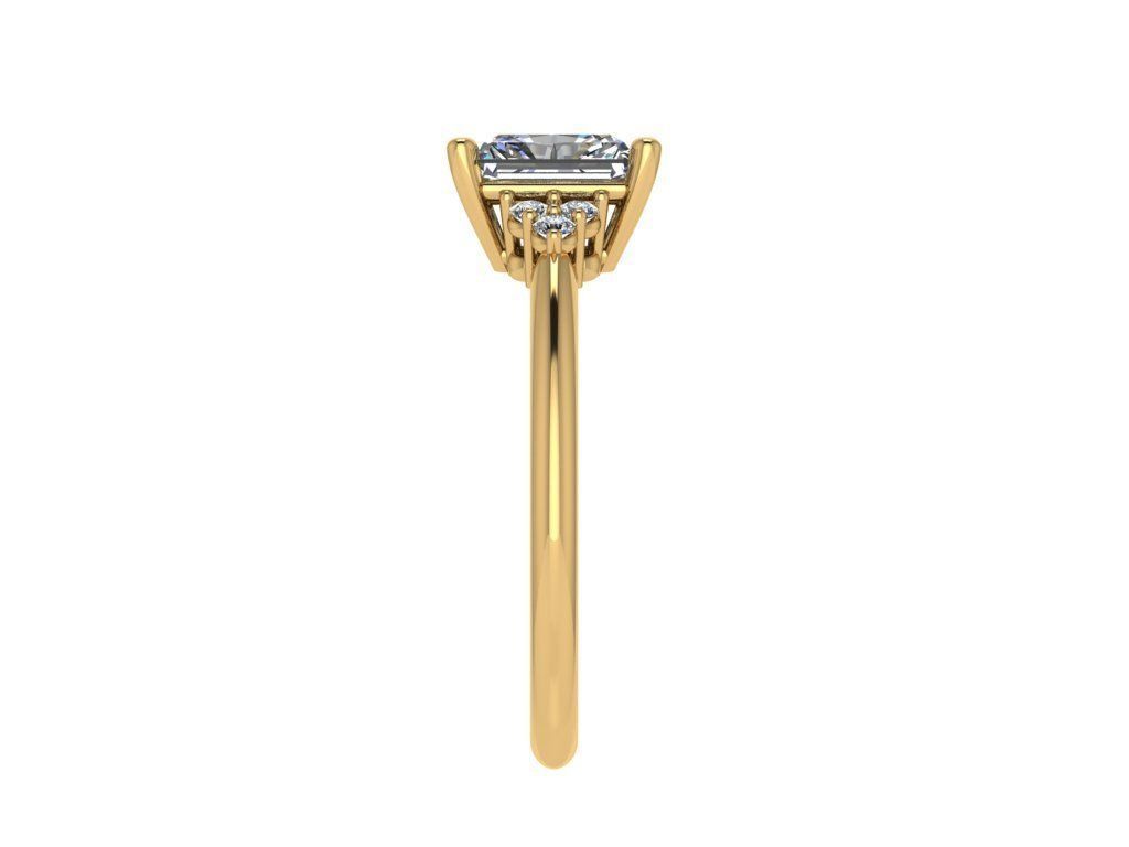 Ring080 princess cut diamond engagement ring gold 3D print model_3