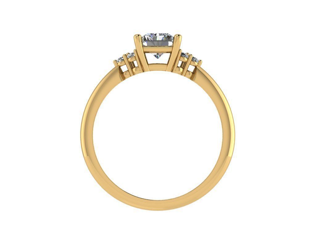 Ring080 princess cut diamond engagement ring gold 3D print model_2