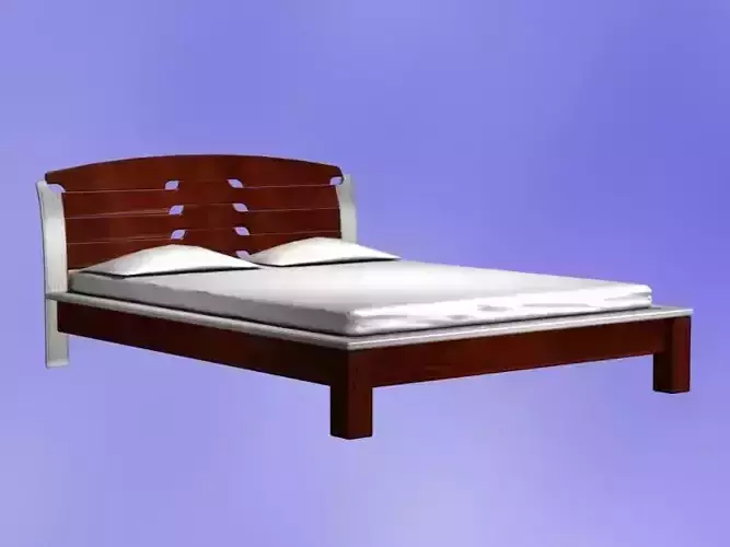 Bed Model with wooden headboard and footboard