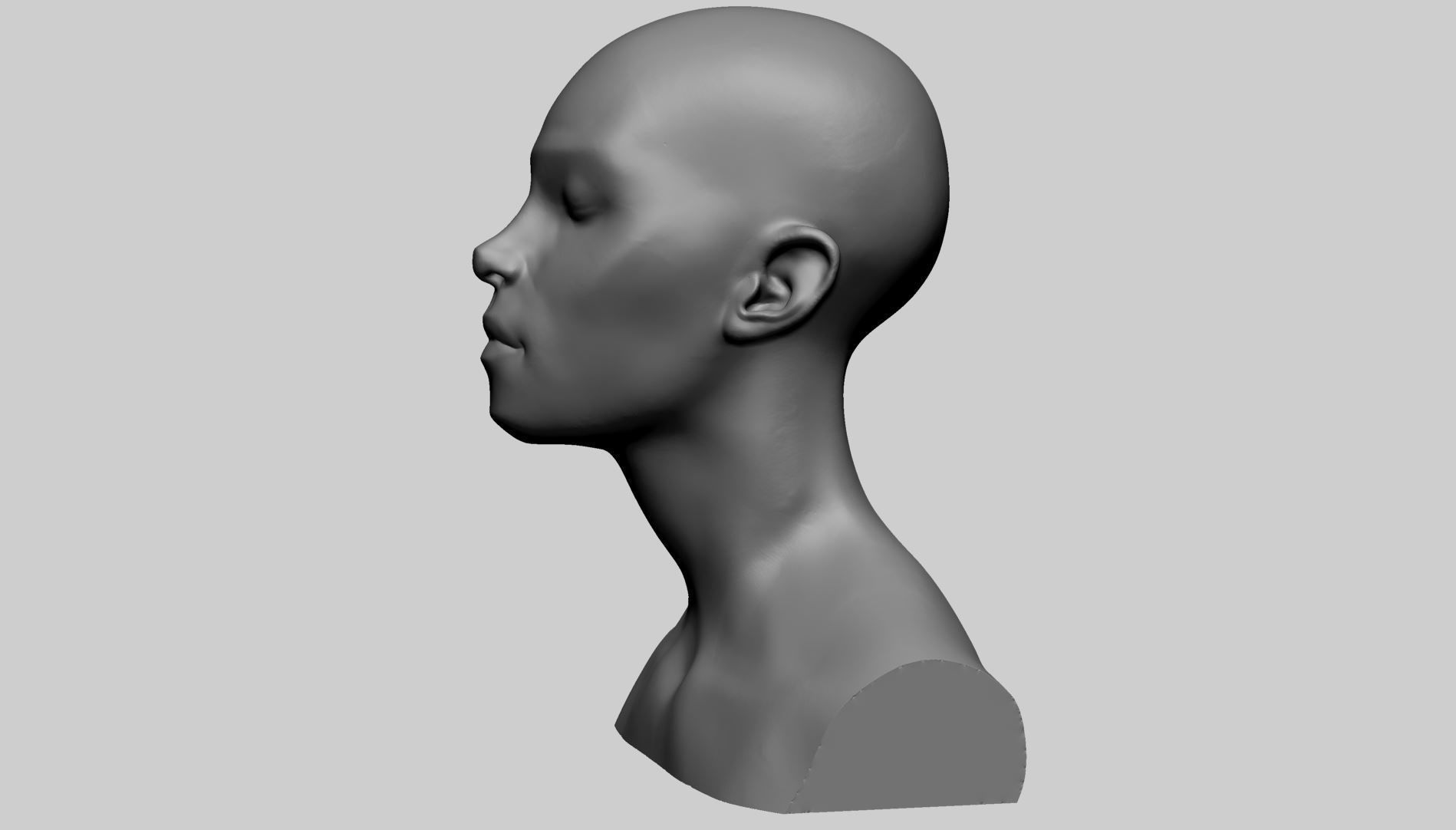 Female Head Form 3D model_5