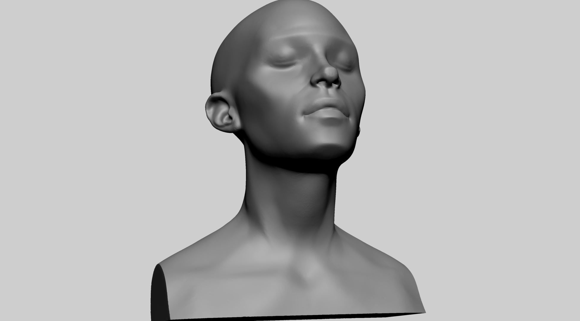Female Head Form 3D model_9