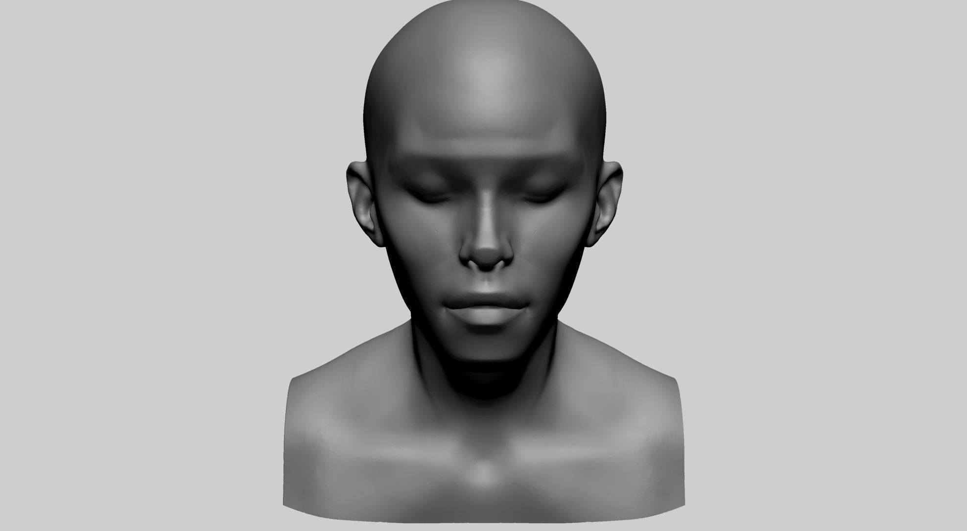 Female Head Form 3D model_8