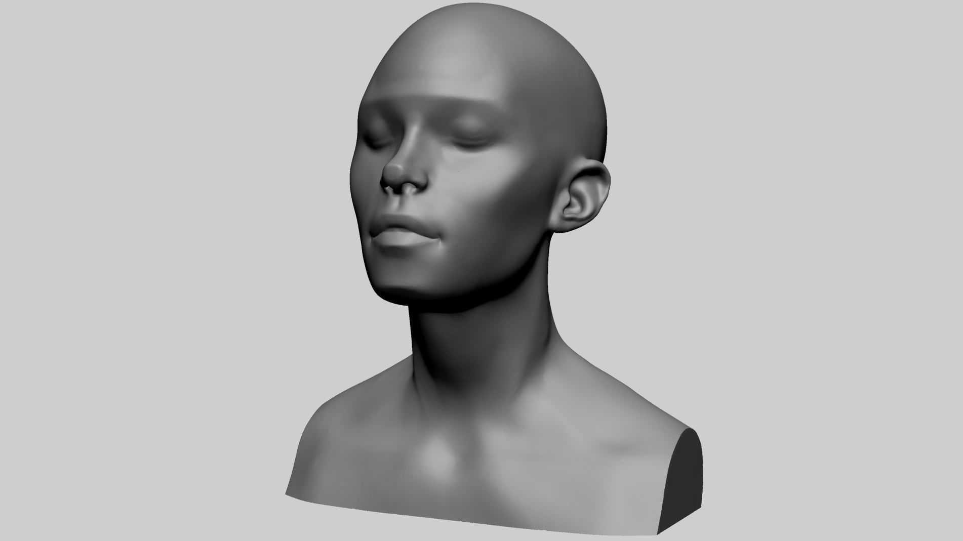 Female Head Form 3D model_6