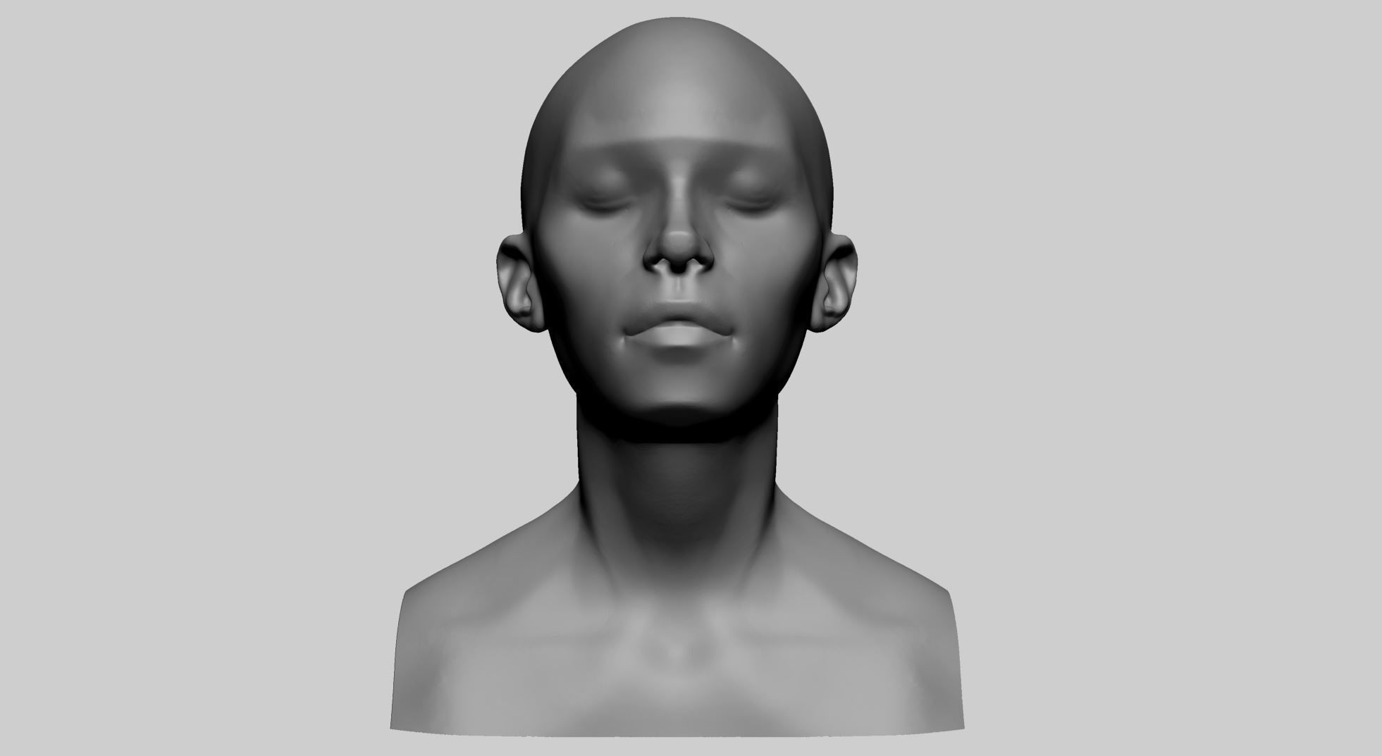 Female Head Form 3D model_7