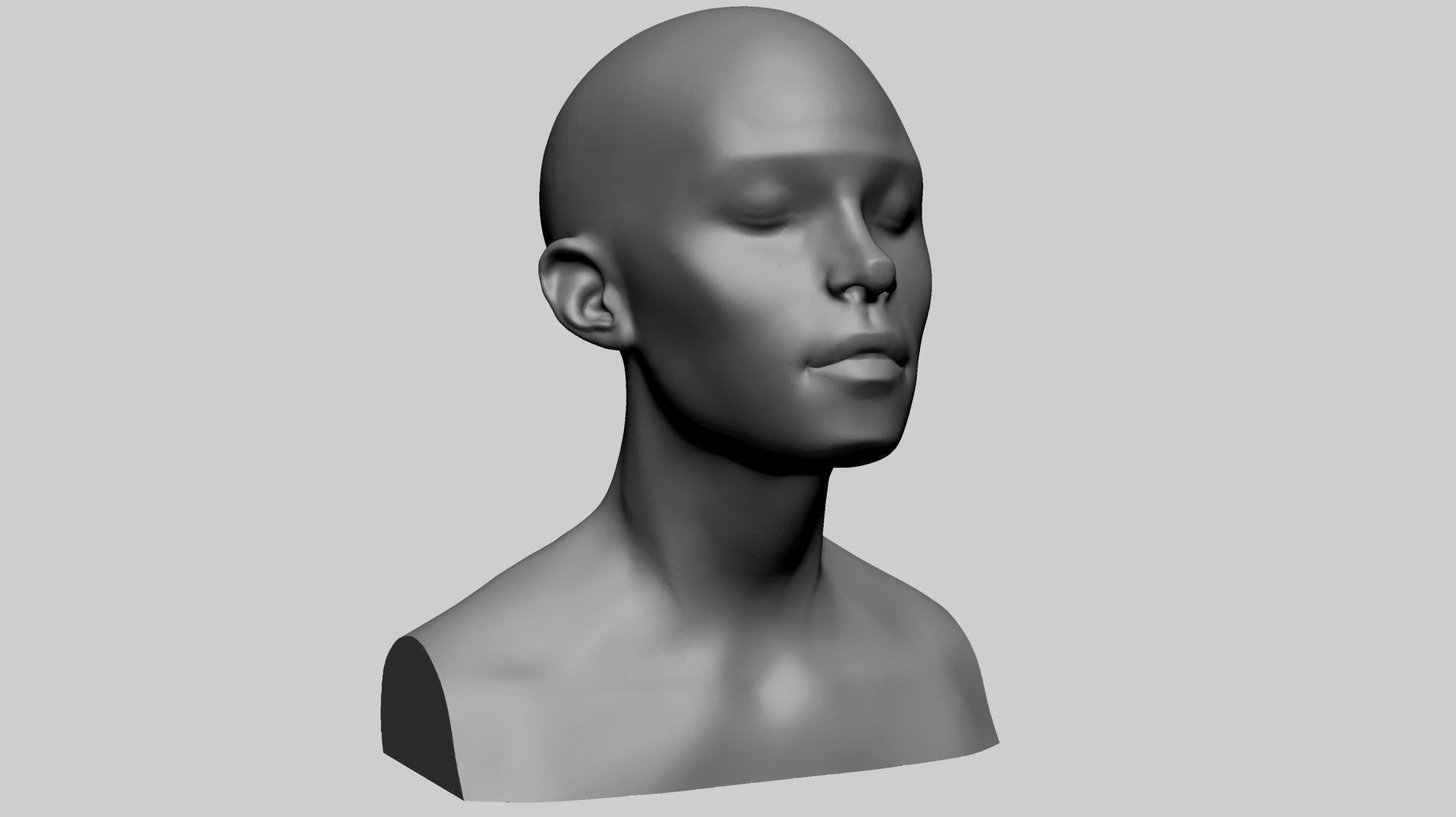 Female Head Form 3D model_1