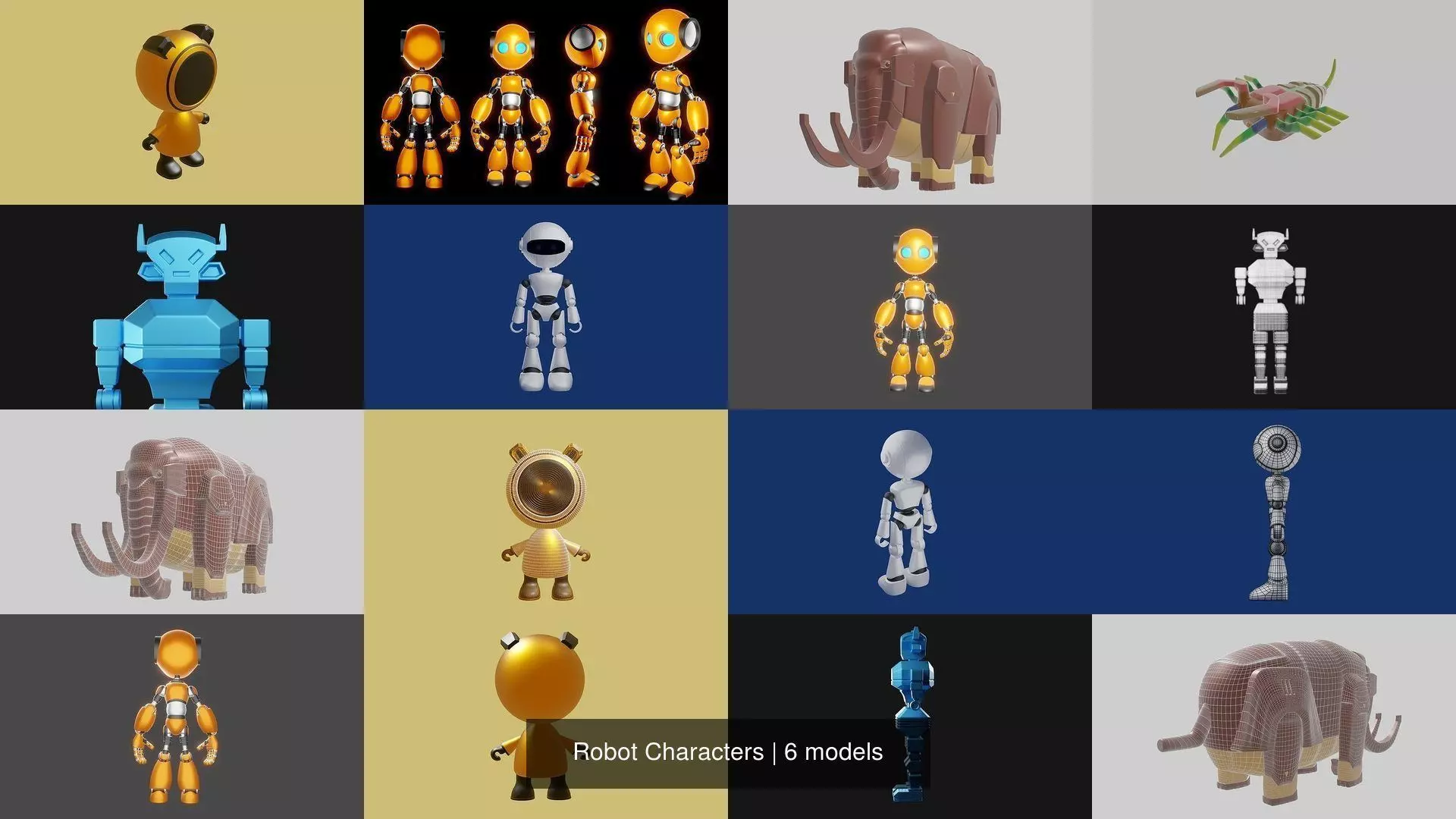 Robot Characters 3D Model Collection_0