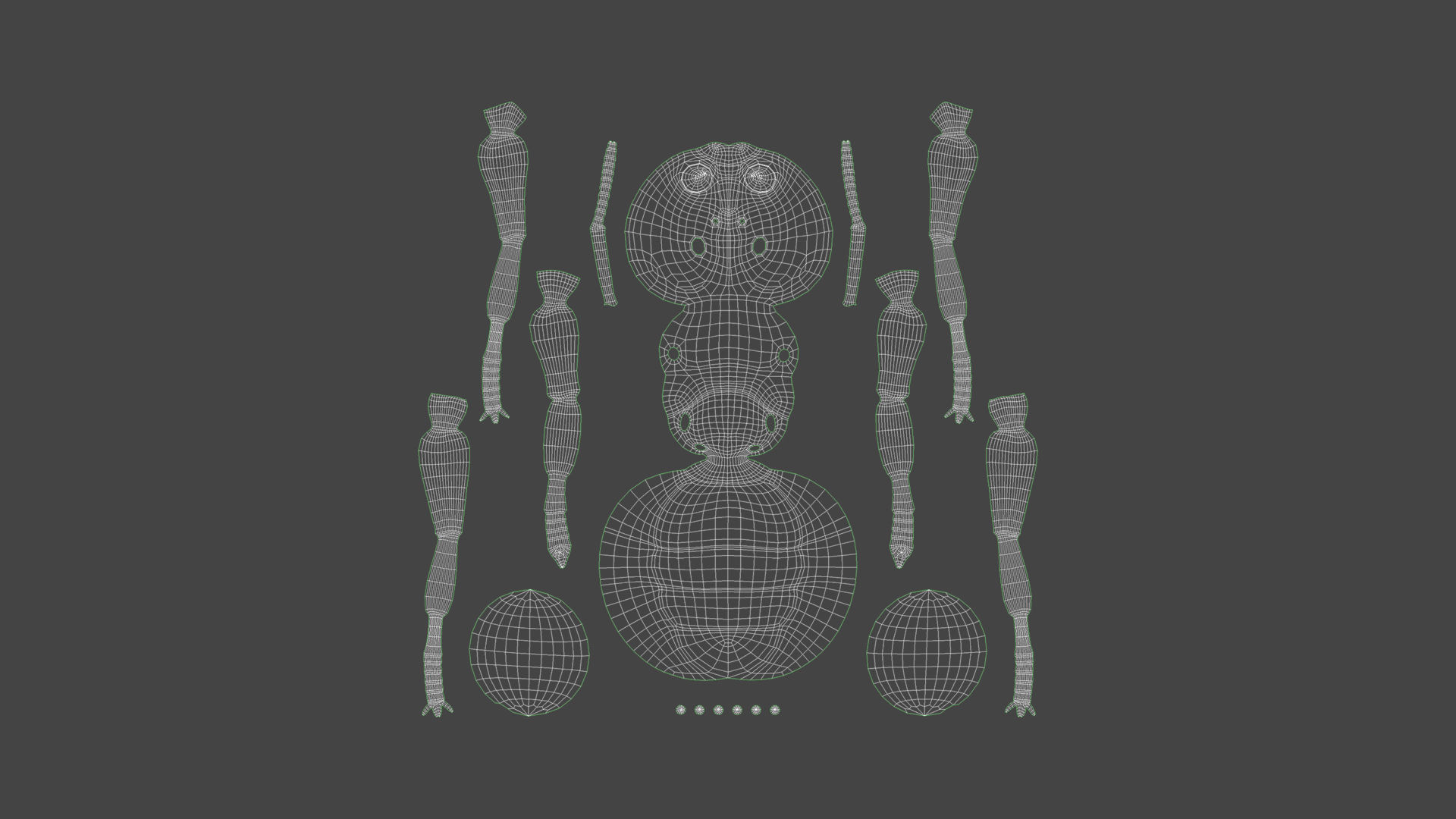 ANTS-001 Rigged Black Ant Low-poly 3D model_10