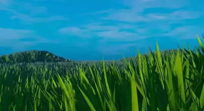 Game Engine Grass Low-poly 3D model