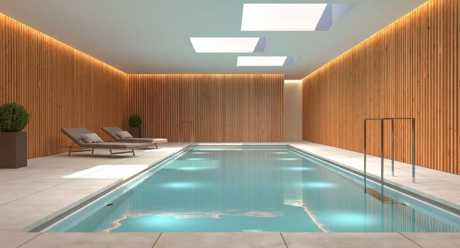 Swimming Pool Scene 3D model_0