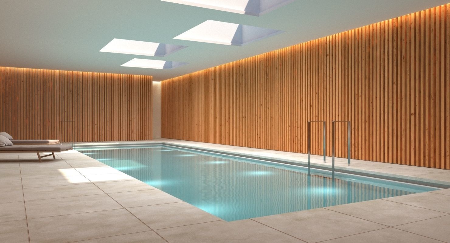 Swimming Pool Scene 3D model_6