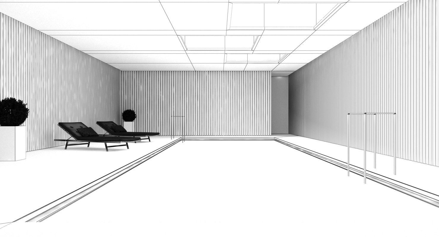 Swimming Pool Scene 3D model_4