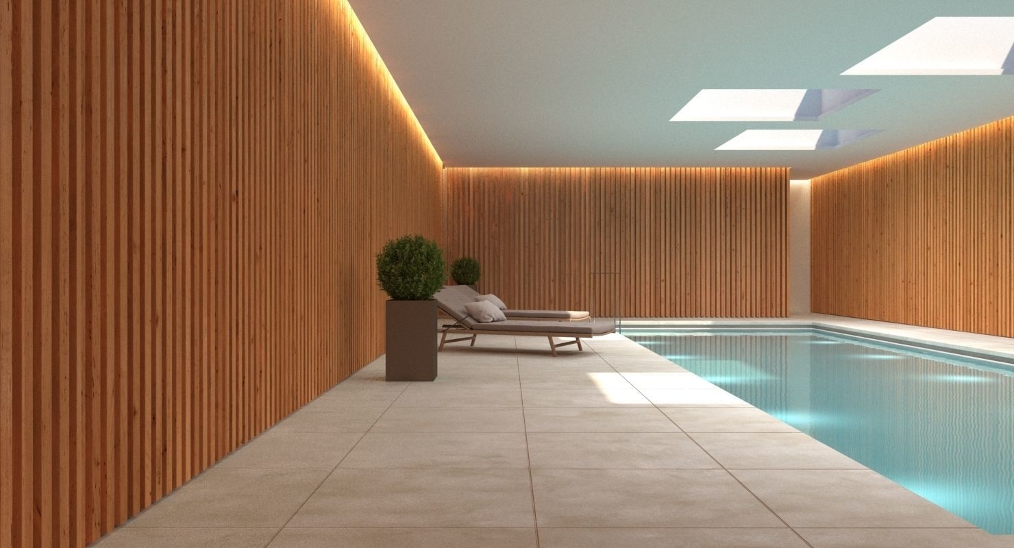 Swimming Pool Scene 3D model_5