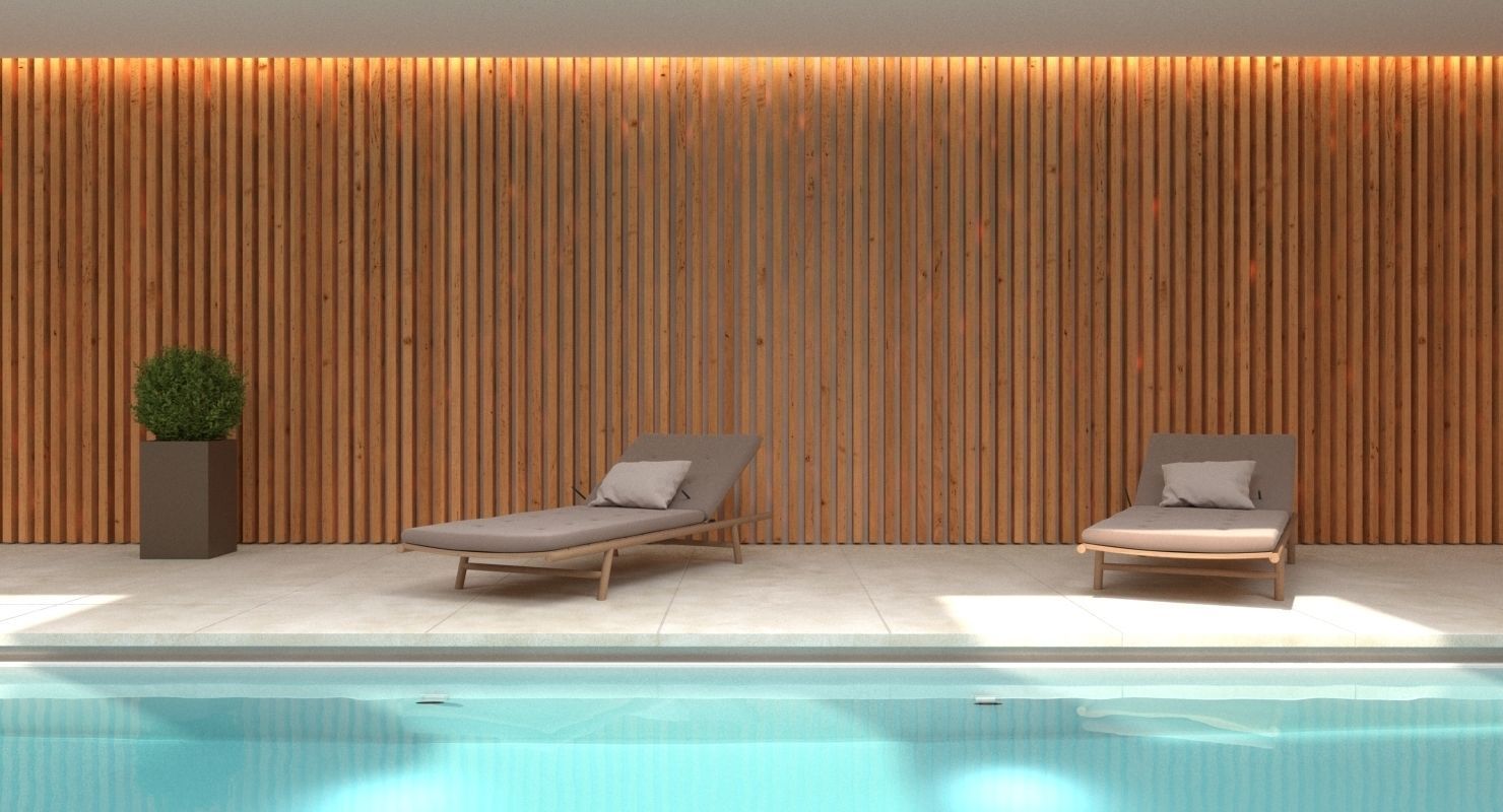 Swimming Pool Scene 3D model_7