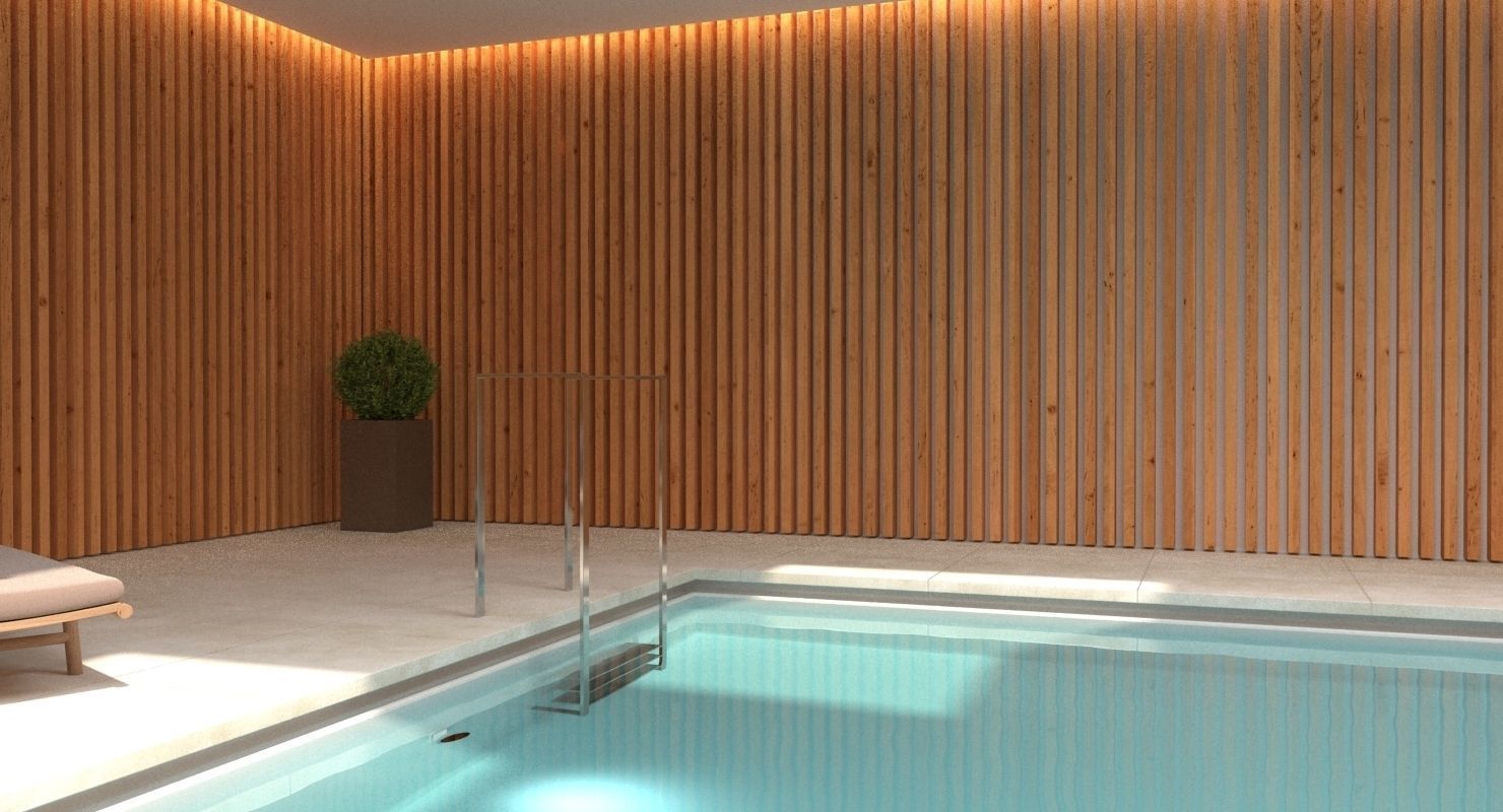 Swimming Pool Scene 3D model_3