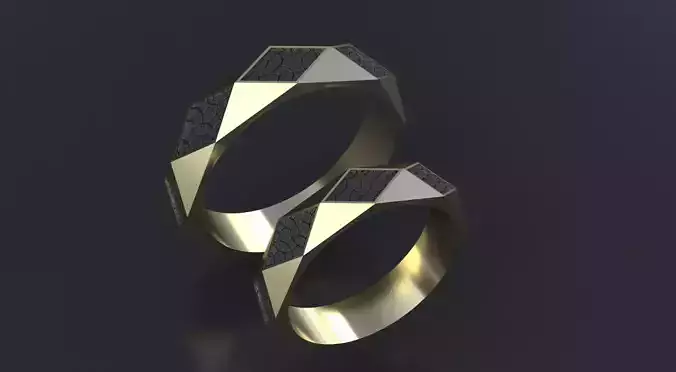  Band-rings with pattern 3D print model or CNC model