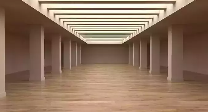 Hallway 7 wooden box with metal rods in it