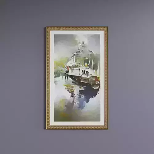 Framed Watercolor Painting 1 Low-poly 3D model