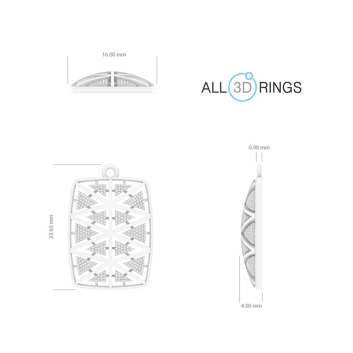 pendant geometry triangles  3D print model_1