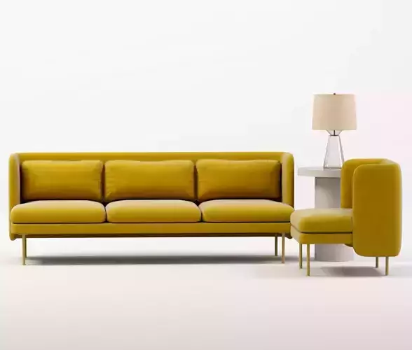  Bloke Lounge chair table lamp and table