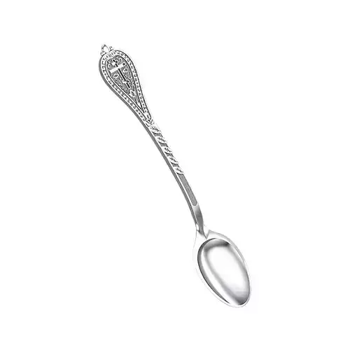 Silver teaspoon with a cross