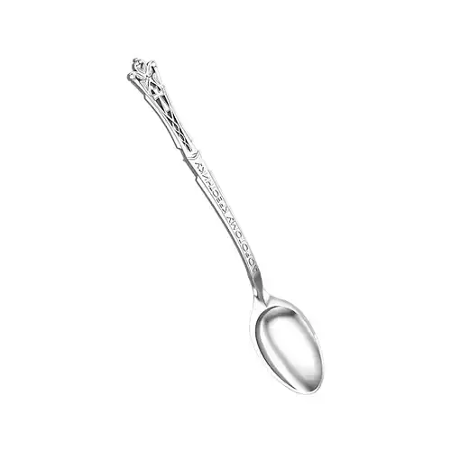 Teaspoon with floral ornament and cross